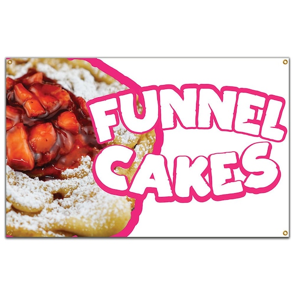 Signmission Funnel Cakes 2 Banner Concession Stand Food Truck Single Sided B-Funnel Cakes 219 - main